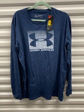 Under Armour Men's Long Sleeve Logo Tee - Navy Blue